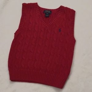 🏇 POLO🏇 Ralph Lauren Red cable knit sweater vest